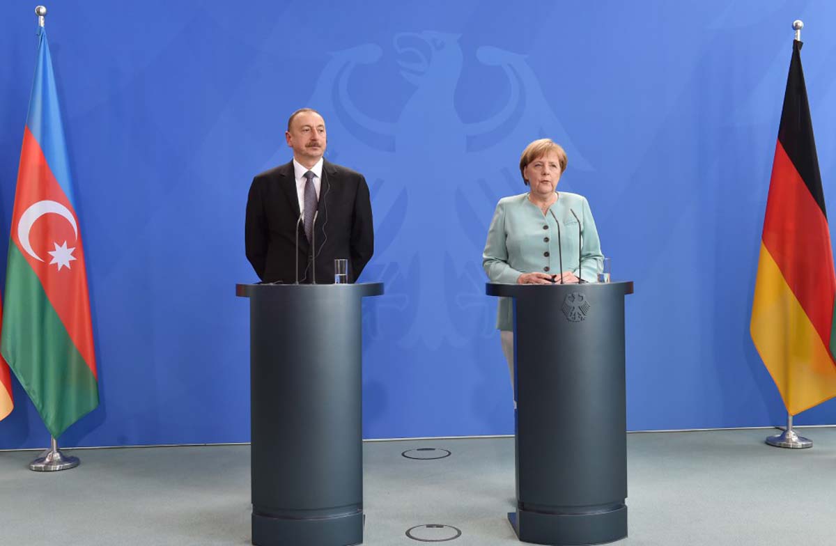 В Берлине состоялась пресс-конференция Ильхама Алиeва и Ангелы Меркель